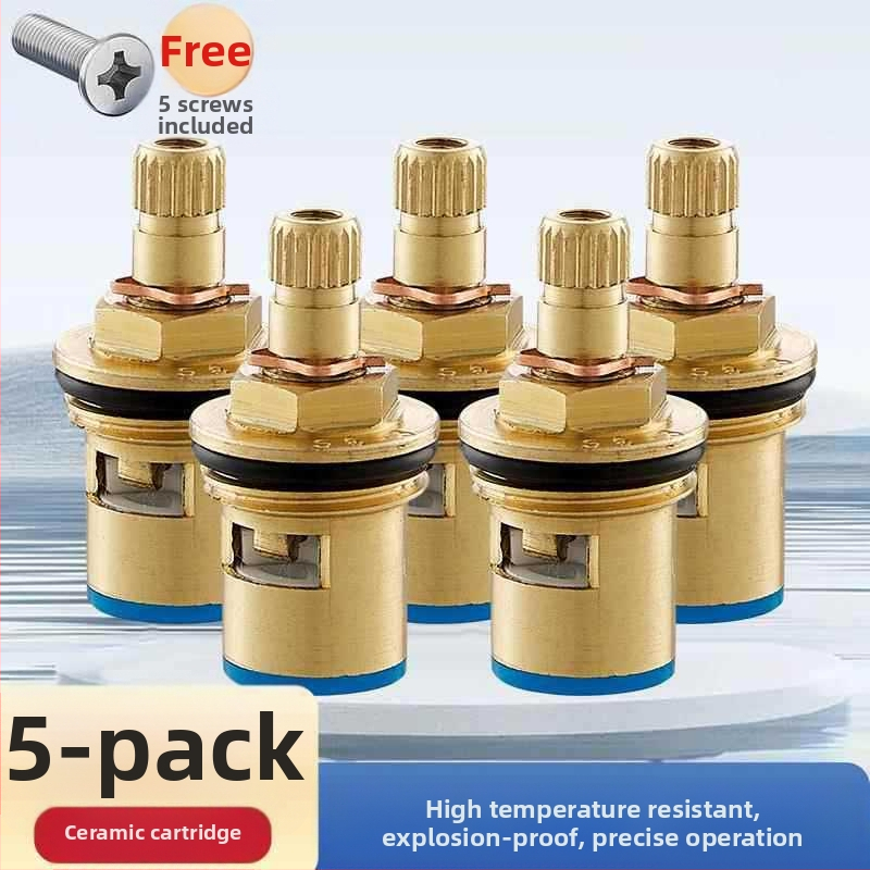 Meďový jadrový ventil pre kuchynský kohútik – univerzálne horúce/studené, rýchle otvorenie, trojuholníkový ventil, keramické vnútorné jadro