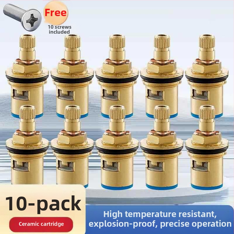 Meďový jadrový ventil pre kuchynský kohútik – univerzálne horúce/studené, rýchle otvorenie, trojuholníkový ventil, keramické vnútorné jadro