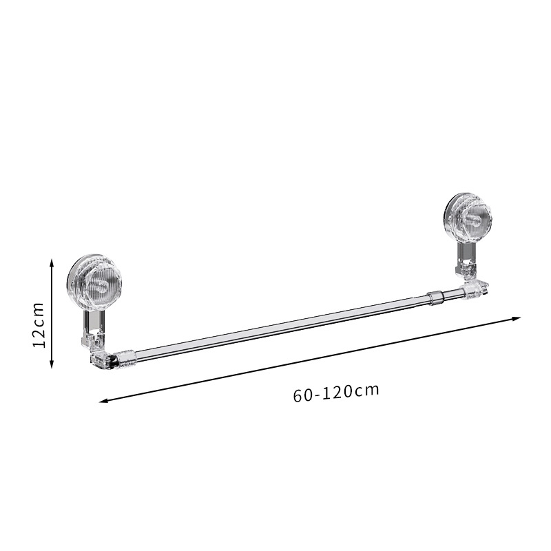 Držiak uterákov do kúpeľne s podtlakovým uchytením, z nehrdzavejúcej ocele, bez vŕtania, rozšíriteľný