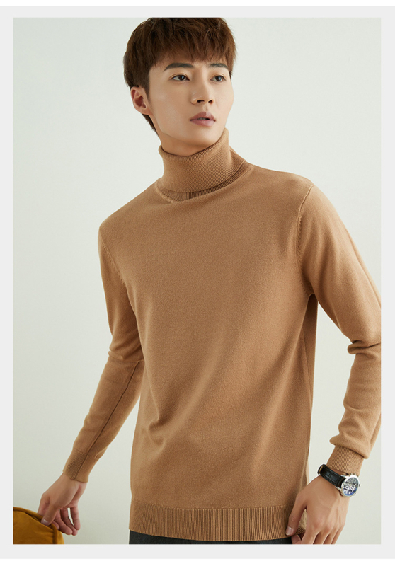 Pánsky voľný sveter s rolákom, korejský štýl, 100% akryl, pranie v práčke