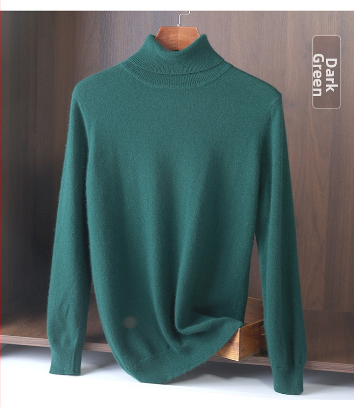 Pánsky voľný sveter s rolákom, korejský štýl, 100% akryl, pranie v práčke