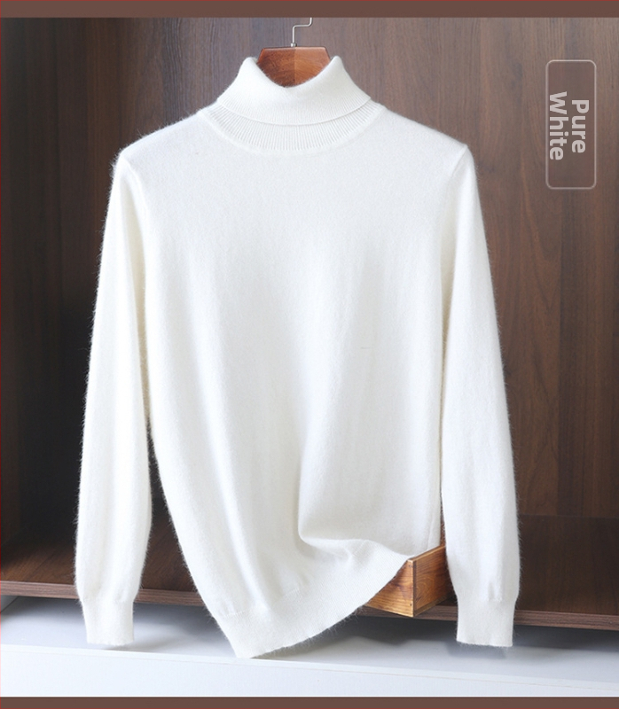 Pánsky voľný sveter s rolákom, korejský štýl, 100% akryl, pranie v práčke