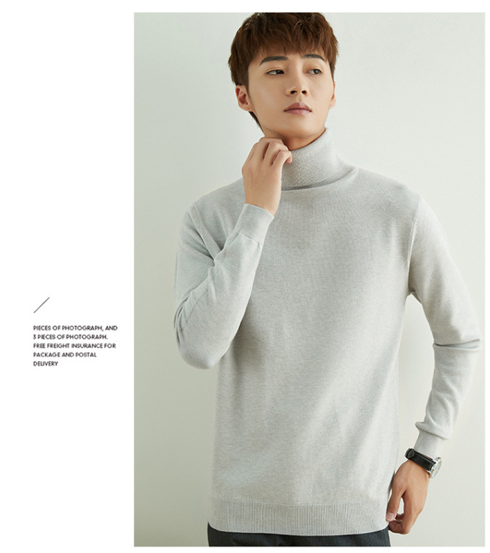 Pánsky voľný sveter s rolákom, korejský štýl, 100% akryl, pranie v práčke