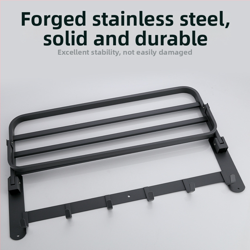 Nerūsējošā tērauda dvieļu plaukts sienai, viena kārta, uzglabāšanai, slodze līdz 20 kg