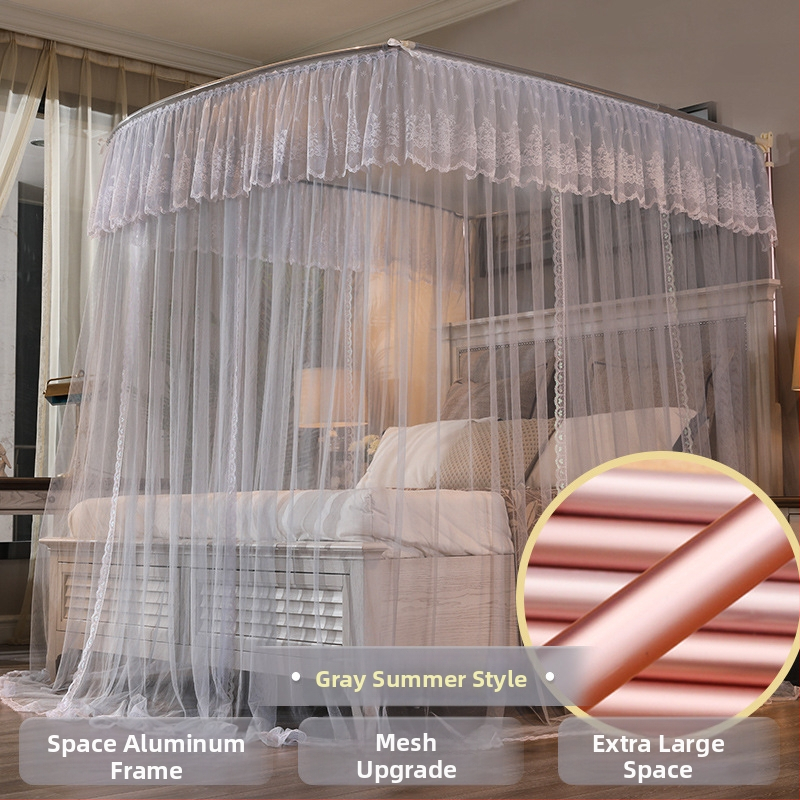 U‑tvarovaná teleskopická sieť proti komárom s hliníkovým rámom, palácový štýl, tri dvere, montáž vyžaduje