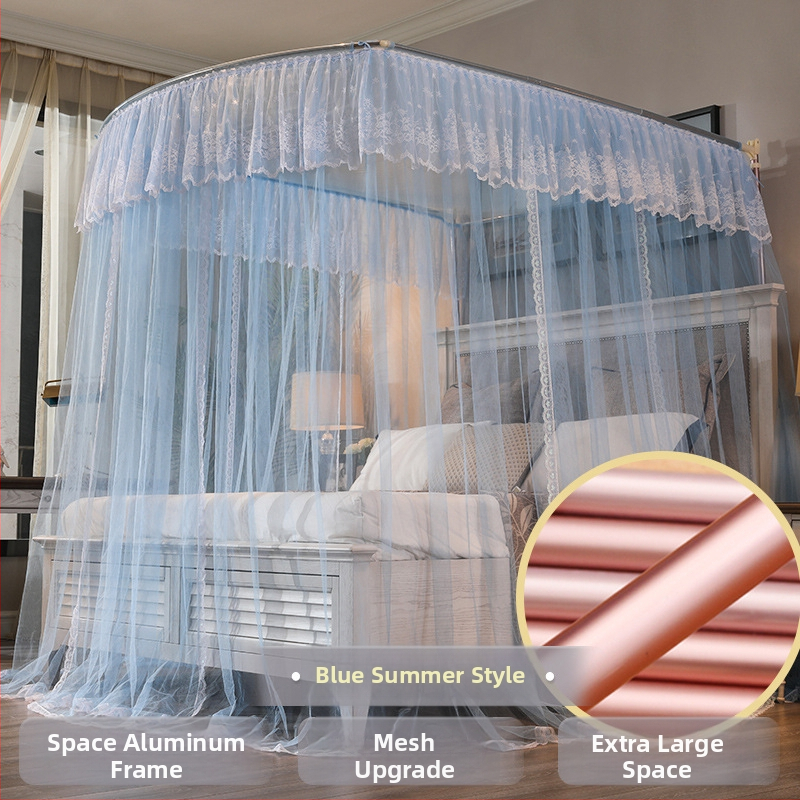 U‑tvarovaná teleskopická sieť proti komárom s hliníkovým rámom, palácový štýl, tri dvere, montáž vyžaduje