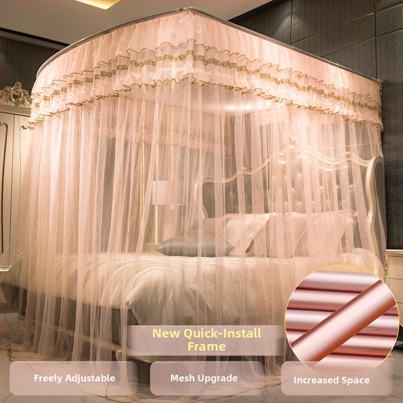 U‑tvarovaná teleskopická sieť proti komárom s hliníkovým rámom, palácový štýl, tri dvere, montáž vyžaduje