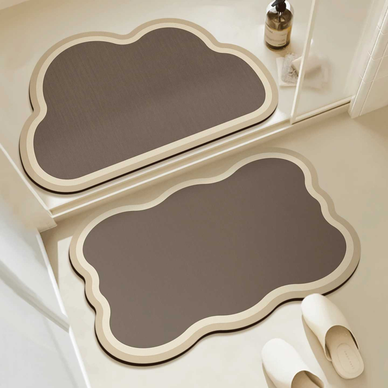 Kúpeľňová rohož s nepravidelným tvarom, protišmyková a savá, ručné pranie, do kúpeľne a kuchyne