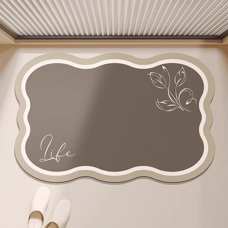 Kúpeľňová rohož s nepravidelným tvarom, protišmyková a savá, ručné pranie, do kúpeľne a kuchyne