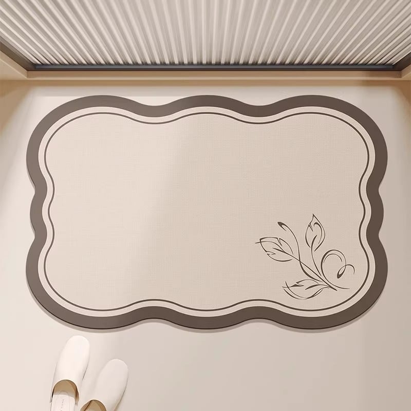 Kúpeľňová rohož s nepravidelným tvarom, protišmyková a savá, ručné pranie, do kúpeľne a kuchyne