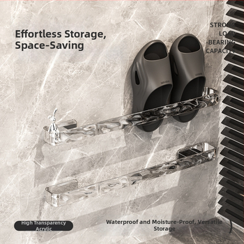 Zexi AS Nástenný stojan na papuče a uteráky do kúpeľne s odvodom - bez vŕtania, prispôsobiteľné spracovanie, súkromná známka k dispozícii