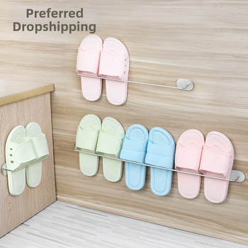 Guangkai Nerezová oceľ nástenný stojan na papuče – montáž bez vrtania, kúpeľňový organizér