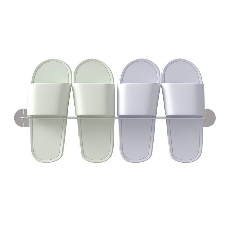 Guangkai Nerezová oceľ nástenný stojan na papuče – montáž bez vrtania, kúpeľňový organizér