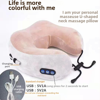 Aike Bear U tvarovaná masážna vankúš na krk a ramená, 2 masážne hlavy, 3. úroveň, káblové ovládanie, AC napájanie, vibrácie