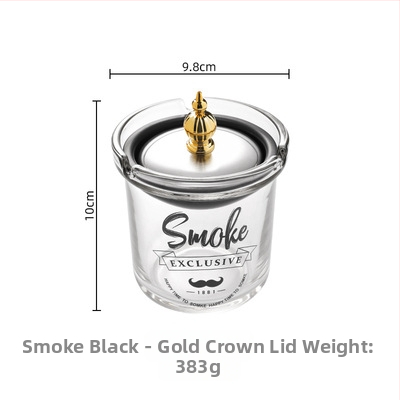 Sklenený popolník s viečkom, proti rozptylu popolov, viacúčelový (do auta, domova, kancelárie)