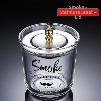 Sklenený popolník s viečkom, proti rozptylu popolov, viacúčelový (do auta, domova, kancelárie)