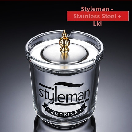 Sklenený popolník s viečkom, proti rozptylu popolov, viacúčelový (do auta, domova, kancelárie)