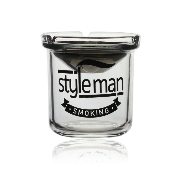 Sklenený popolník s viečkom, proti rozptylu popolov, viacúčelový (do auta, domova, kancelárie)