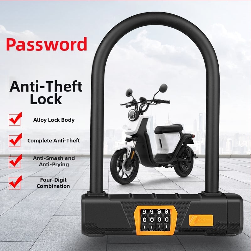 U formos užraktas dviračiui, prekės ženklas JcSp Jianshi, modelis U-lock, plieninis kabelis, svoris 1,6 kg, šiuolaikiškas paprastumas