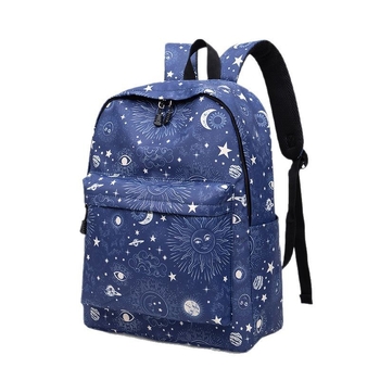 Unisex nylonový batoh, vodeodolný, geometrický vzor, polyesterová výstelka, popruh s vzdušnou vankúšou pre školské použitie