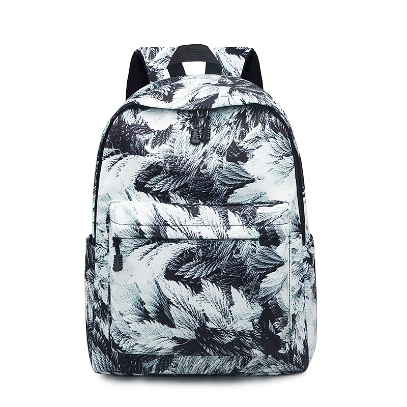 Unisex nylonový batoh, vodeodolný, geometrický vzor, polyesterová výstelka, popruh s vzdušnou vankúšou pre školské použitie