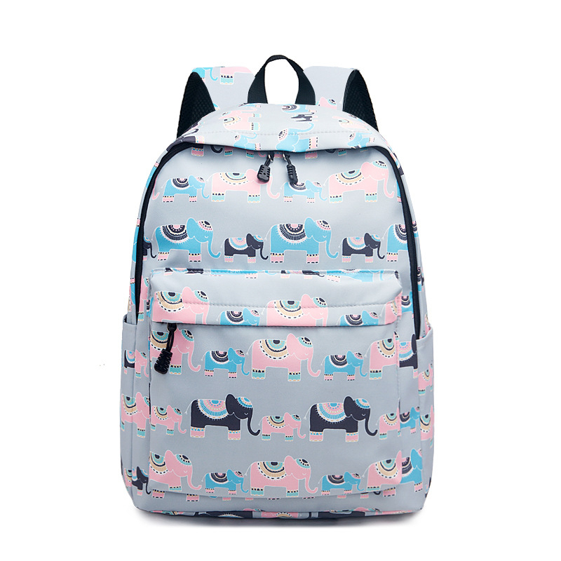 Unisex nylonový batoh, vodeodolný, geometrický vzor, polyesterová výstelka, popruh s vzdušnou vankúšou pre školské použitie