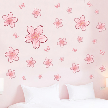 Nálepka na stenu s kvetmi – vodotesný PVC, samo-lepiaca dekorácia do obývačky a spálne, moderný minimalistický štýl