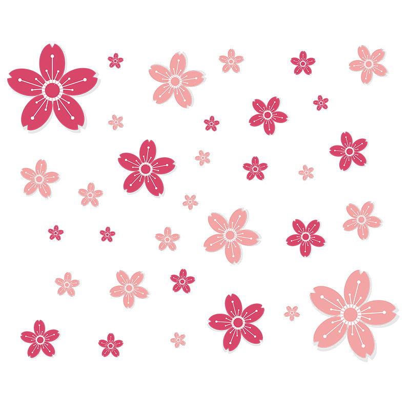 Nálepka na stenu s kvetmi – vodotesný PVC, samo-lepiaca dekorácia do obývačky a spálne, moderný minimalistický štýl