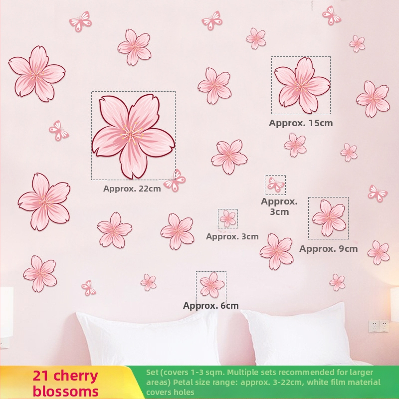 Nálepka na stenu s kvetmi – vodotesný PVC, samo-lepiaca dekorácia do obývačky a spálne, moderný minimalistický štýl