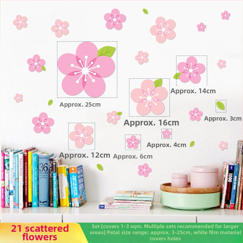 Nálepka na stenu s kvetmi – vodotesný PVC, samo-lepiaca dekorácia do obývačky a spálne, moderný minimalistický štýl
