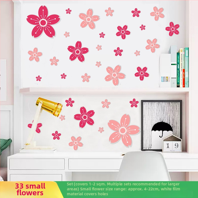 Nálepka na stenu s kvetmi – vodotesný PVC, samo-lepiaca dekorácia do obývačky a spálne, moderný minimalistický štýl
