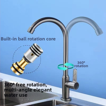 Kuchynský kohút Seamans, model XMS-3811H, nerezová oceľ, 1,6 MPa, keramický ventil