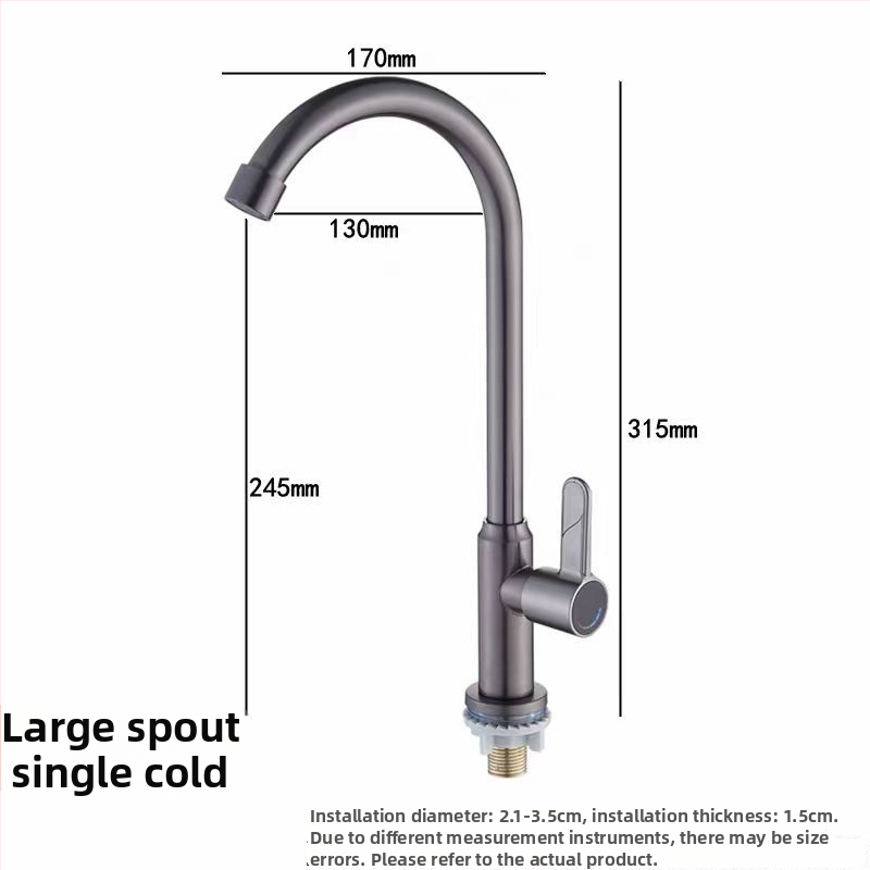 Kuchynský kohút Seamans, model XMS-3811H, nerezová oceľ, 1,6 MPa, keramický ventil
