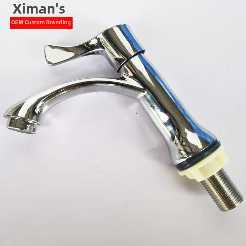 Seamans batéria na umývadlo zo zinkovej zliatiny, vysoký výtok, jediný studený prúd, keramický ventil, model XMS-3118