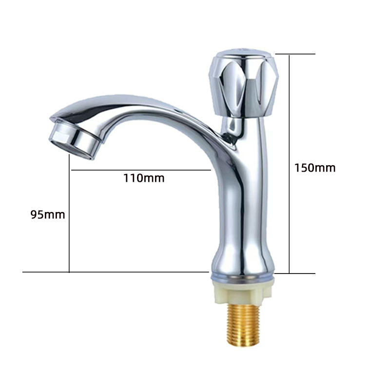 Seamans batéria na umývadlo zo zinkovej zliatiny, vysoký výtok, jediný studený prúd, keramický ventil, model XMS-3118