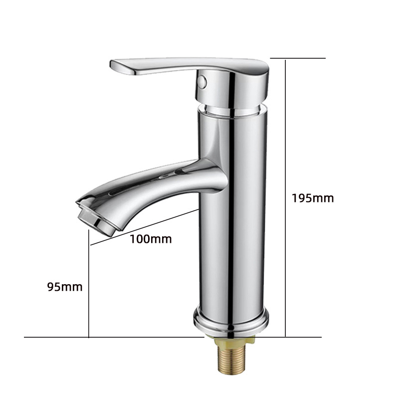 Seamans batéria na umývadlo zo zinkovej zliatiny, vysoký výtok, jediný studený prúd, keramický ventil, model XMS-3118