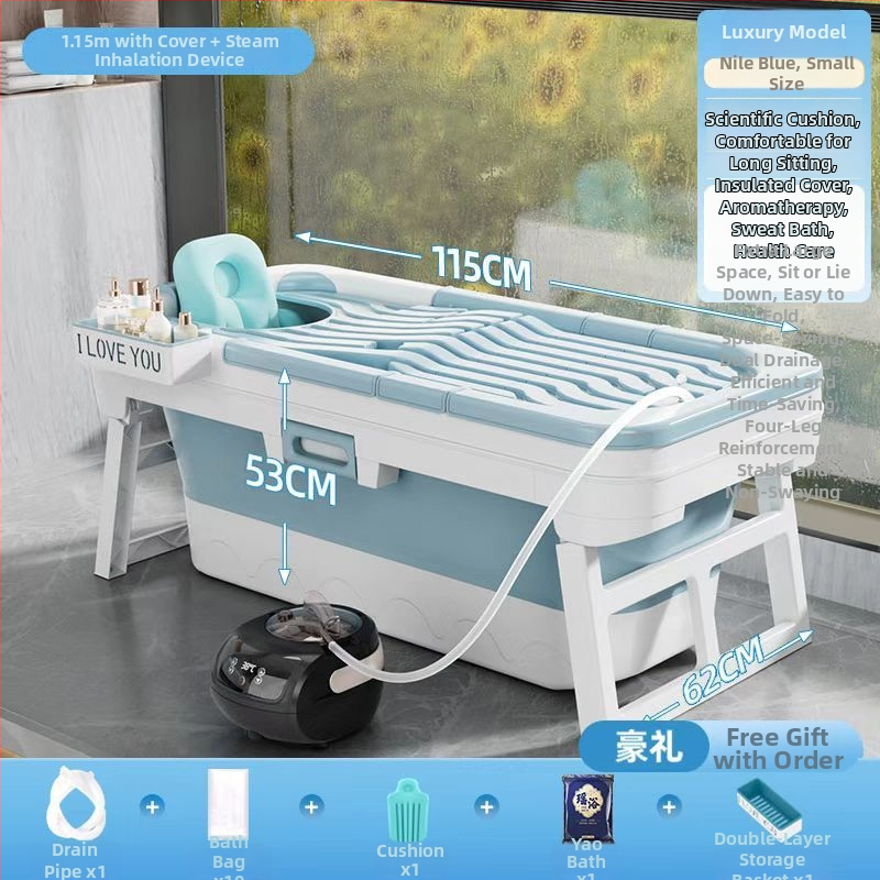 Skladacia vaňa pre dospelých na domáce použitie, vaňa s parou celého tela, sprchový bazén, ponorná vaňa (plastová)