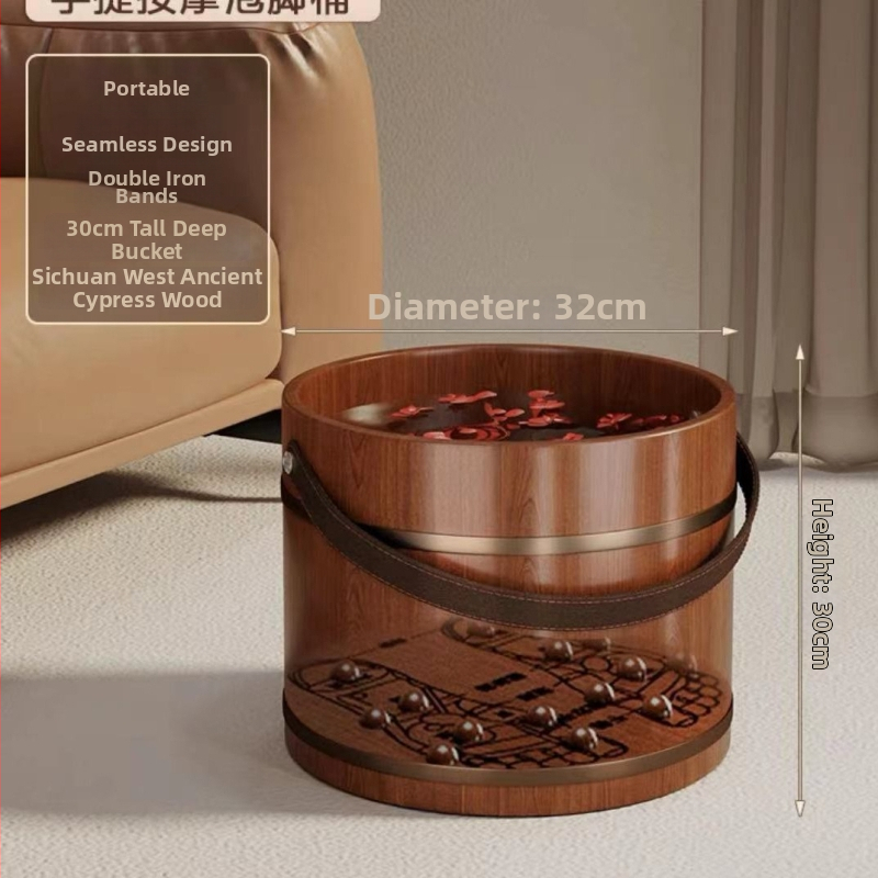 Cypresové drevené vedro na namáčanie chodidiel – model whm1014