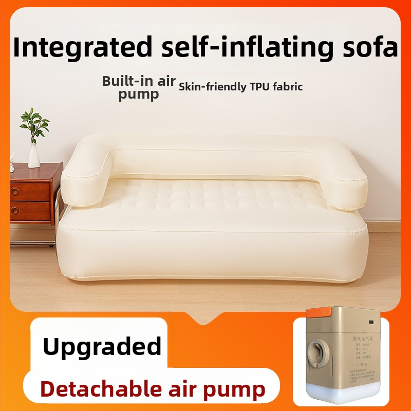 Vonkajšia nafukovacia pohovka-posteľ s jedným tlačidlom nafúknutia, výškovo nastaviteľná, dizajn päť v jednom, ekologické PVC, hmotnosť 5,2 kg