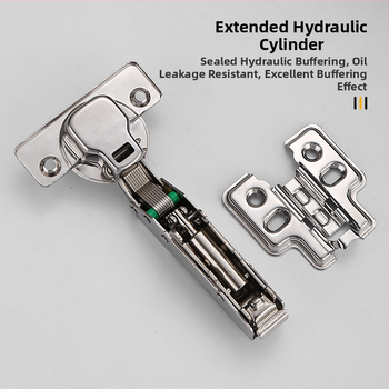 Pánt s pevnou doskou pre dvierka skrinky a šatníka s tlmením a hydraulickou pružinou (Model HB-thick plate hinge; Materiál: 304 nerezová oceľ; Povrch: leštený; Značka: TIANJULE)