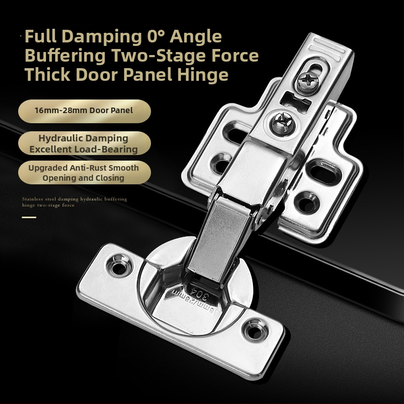 Drabužių ir spintos durų storaplatės vyrių sistema su buferiniu slopinimu ir hidrauline spyruokle (Model HB-thick plate hinge; Medžiaga: 304 nerūdijantis plienas; Paviršius: poliruotas; Prekės ženklas: TIANJULE)