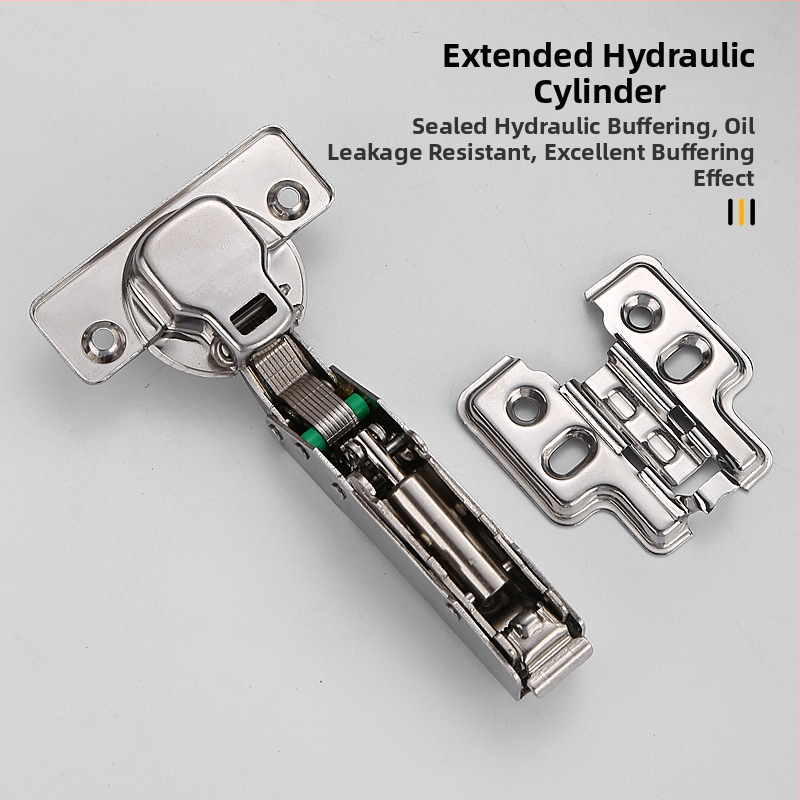 Drabužių ir spintos durų storaplatės vyrių sistema su buferiniu slopinimu ir hidrauline spyruokle (Model HB-thick plate hinge; Medžiaga: 304 nerūdijantis plienas; Paviršius: poliruotas; Prekės ženklas: TIANJULE)