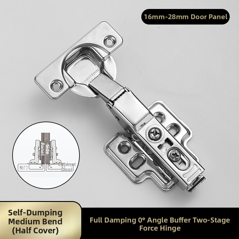 Pánt s pevnou doskou pre dvierka skrinky a šatníka s tlmením a hydraulickou pružinou (Model HB-thick plate hinge; Materiál: 304 nerezová oceľ; Povrch: leštený; Značka: TIANJULE)