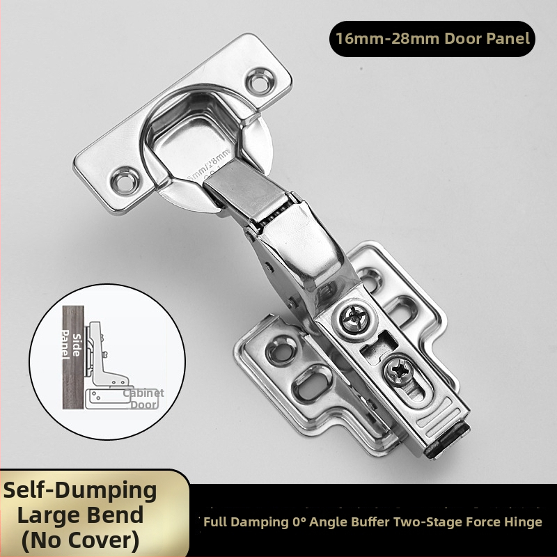 Pánt s pevnou doskou pre dvierka skrinky a šatníka s tlmením a hydraulickou pružinou (Model HB-thick plate hinge; Materiál: 304 nerezová oceľ; Povrch: leštený; Značka: TIANJULE)