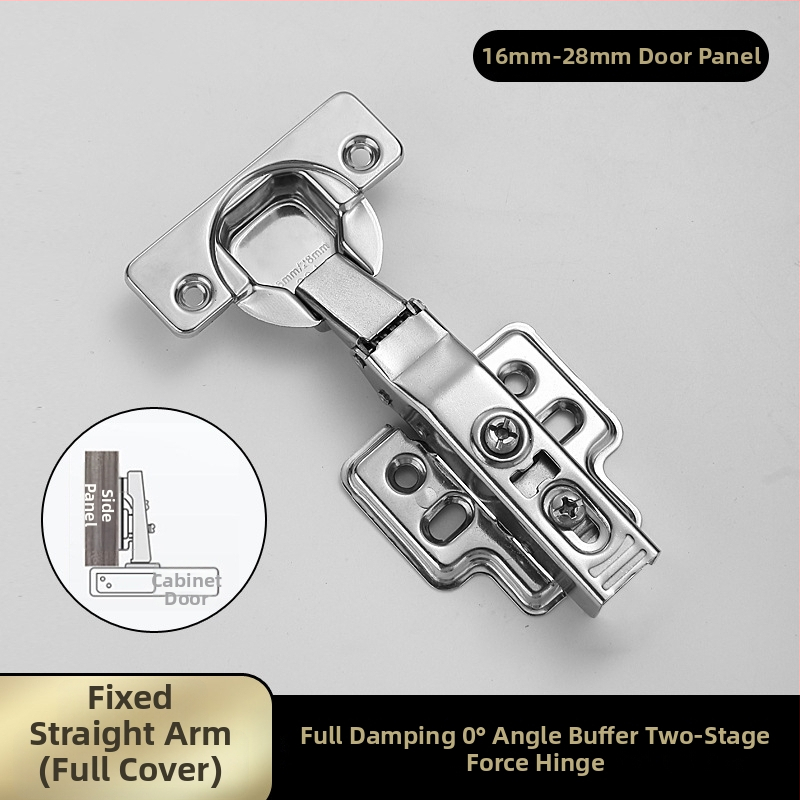 Pánt s pevnou doskou pre dvierka skrinky a šatníka s tlmením a hydraulickou pružinou (Model HB-thick plate hinge; Materiál: 304 nerezová oceľ; Povrch: leštený; Značka: TIANJULE)