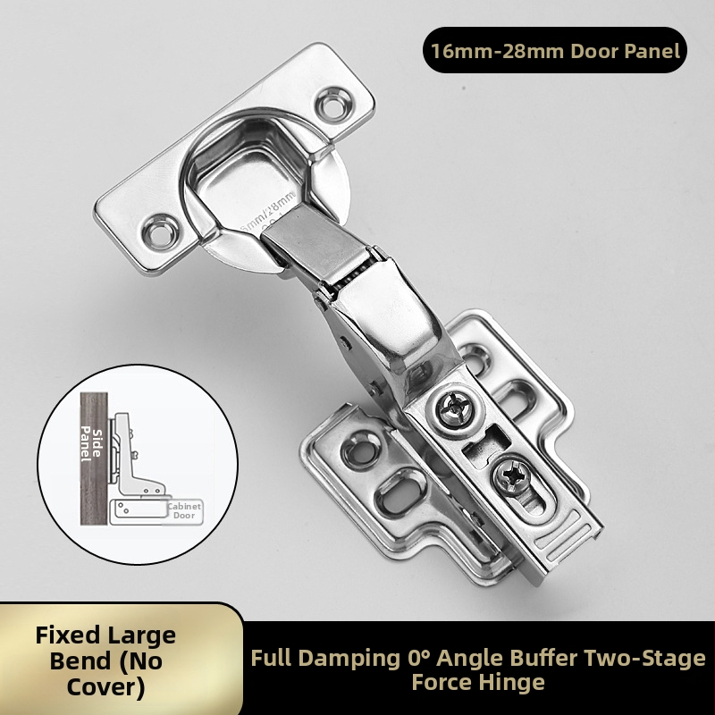 Pánt s pevnou doskou pre dvierka skrinky a šatníka s tlmením a hydraulickou pružinou (Model HB-thick plate hinge; Materiál: 304 nerezová oceľ; Povrch: leštený; Značka: TIANJULE)