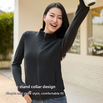 Dámska velúrová mikina so stojacim golierom a zipsom, Slim Fit, dlhé rukávy, japonsko-kórejský casual štýl, vlákno regenerovanej celulózy