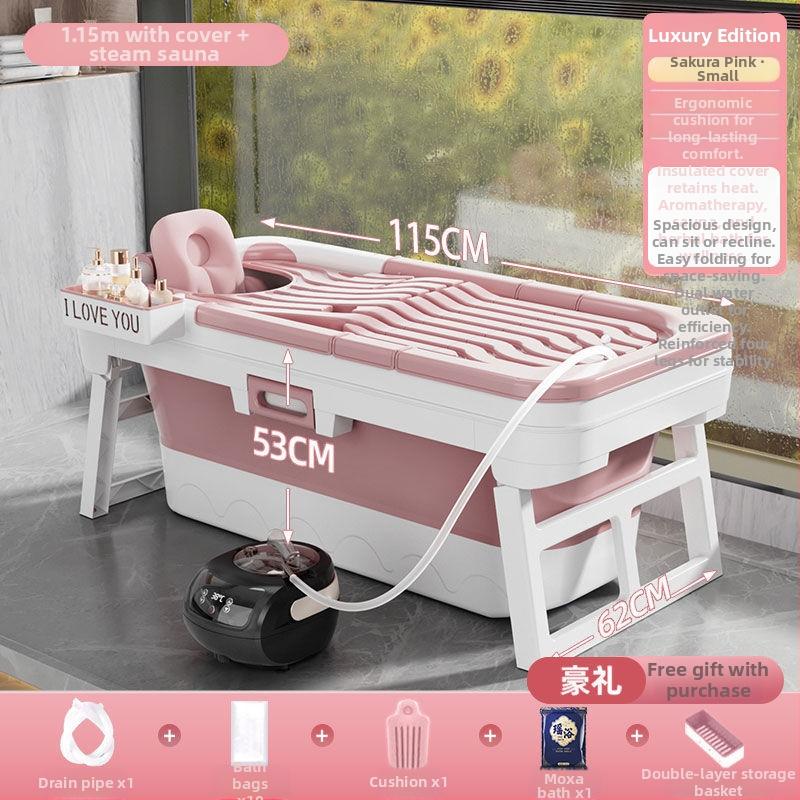 Elektricky vyhrievaná skladacia vaňa pre dospelých – parná vaňa na celé telo, domáce použitie