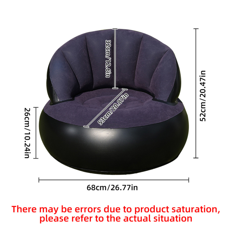 Nafukovacie lehátko v tvare mušle, skladacie pre vonkajšie použitie, prenosné, ekologické PVC
