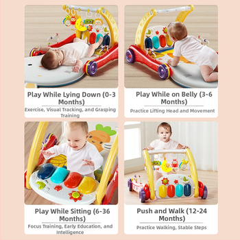 Detské pedálové klavírne chodítko – dvojúčelová hudobná vzdelávacia hračka pre 0–3 roky, z plastu